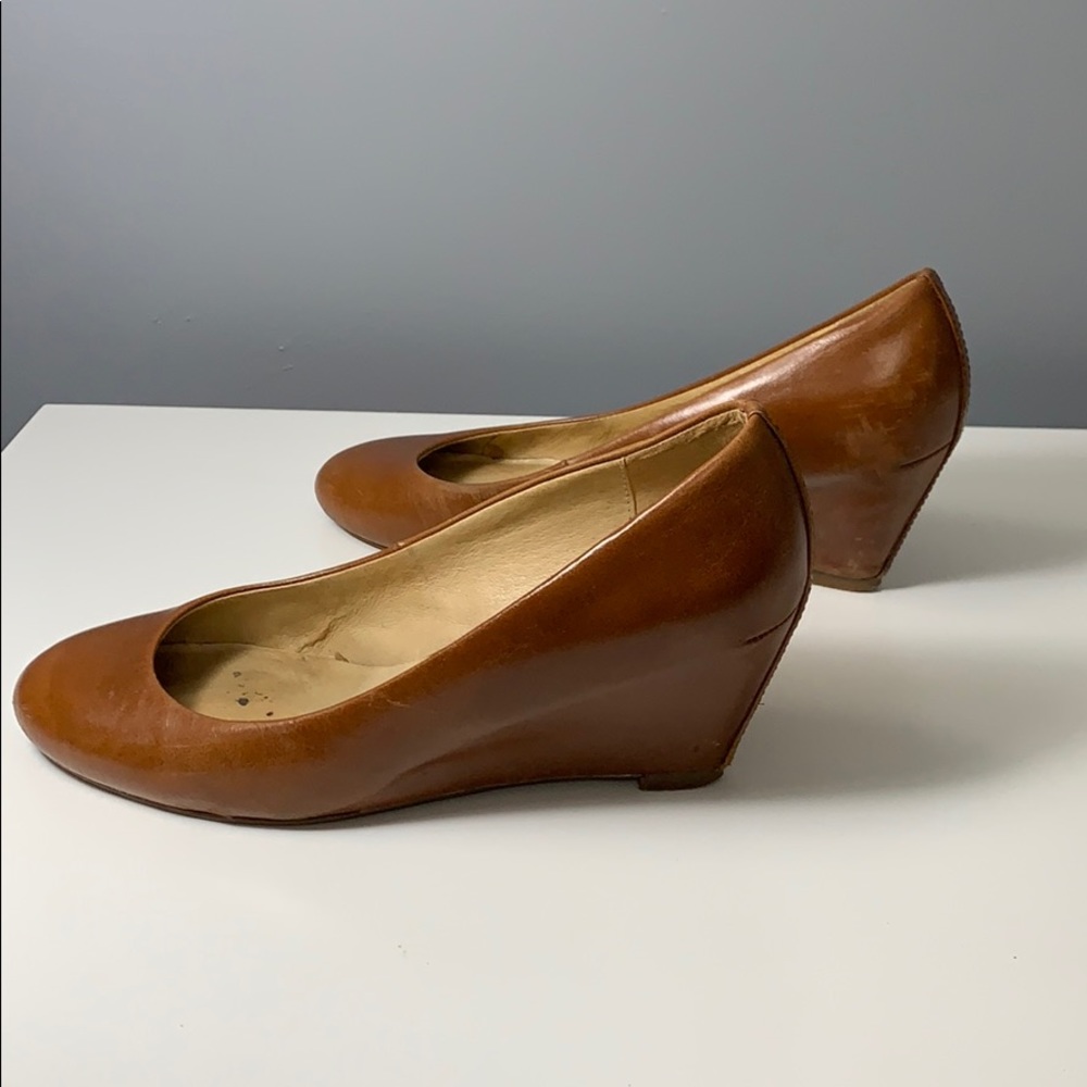 Genuine Leather Brown Wedges